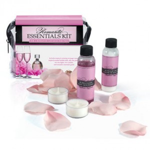 lover's choice rose petal and massage oil kit